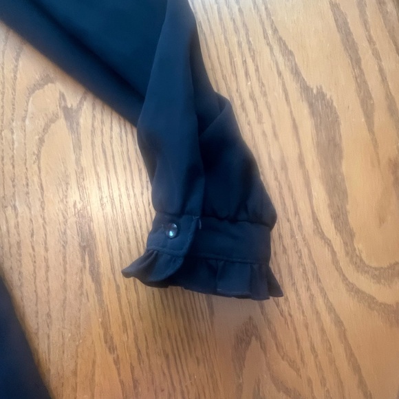 Vintage 80’s Black Frilly Ruffle Sheer Marie Claire CA Dress 9/10 Fairy Goth - Picture 11 of 16